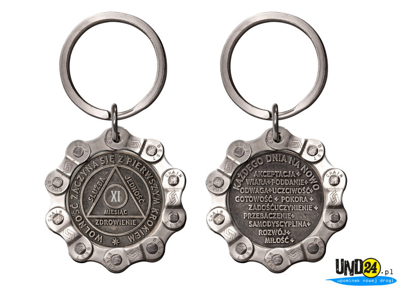 Designerski brelok - Medal 11. Miesiąc trzeźwości w Łańcuchu