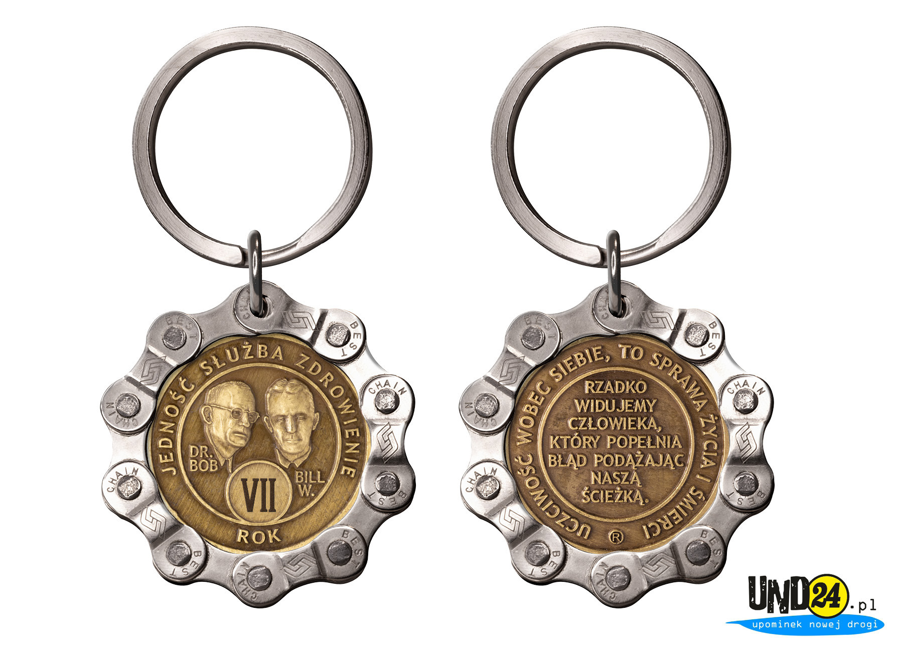 Designerski brelok - Medal 7. Rocznica trzeźwości w Łańcuchu