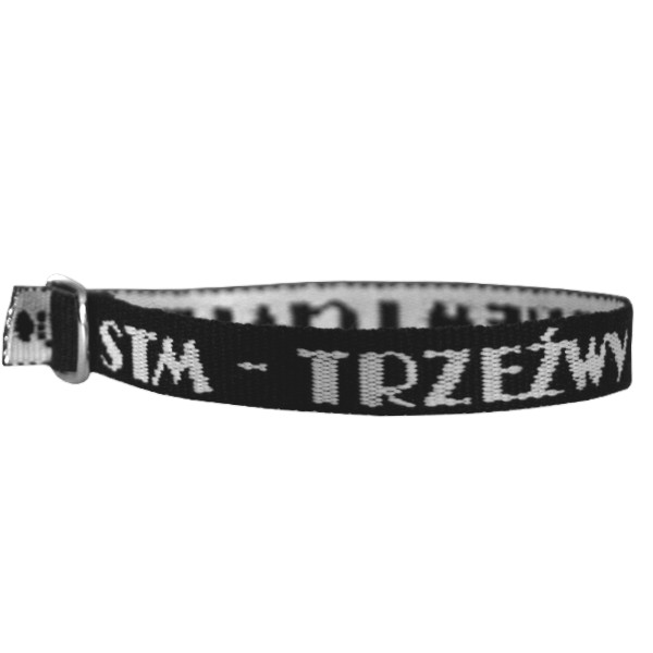 Żakardowa opaska czarna - STM - Trzeźwy duchem i ciałem 