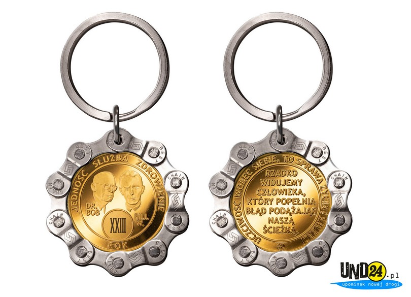 Designerski brelok - Medal 23. Rocznica trzeźwości w Amerykańskim Stylu w Łańcuchu